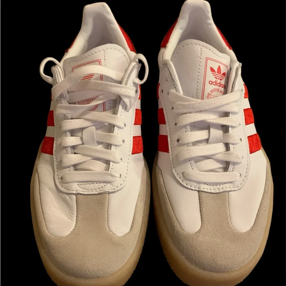 Adidas White and Red Trefoil Logo - Picture 3 of 6